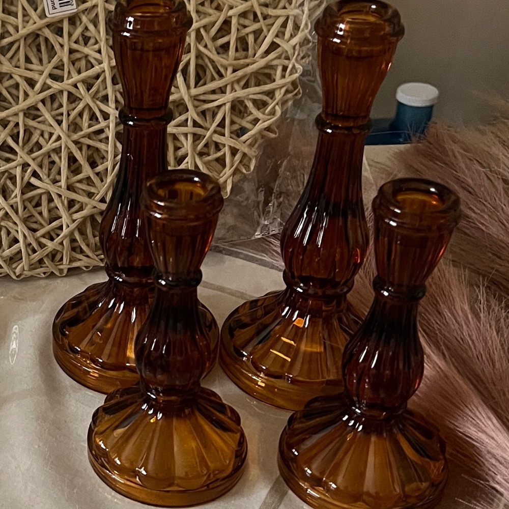 Glass candle holders